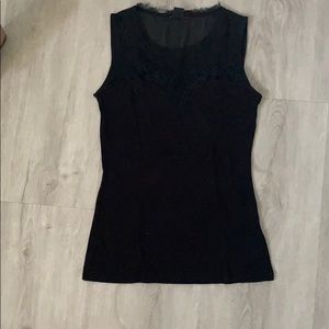 Tight tank top with sheer top